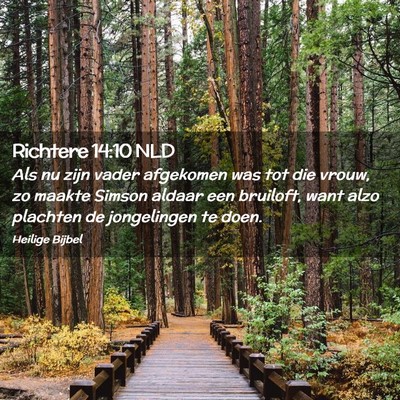 Picture 02 - Richtere 14:10 NLD - Als nu zijn vader afgekomen was tot die vrouw, zo - Bible Verse Picture
