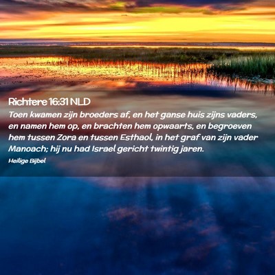 Picture 02 - Richtere 16:31 NLD - Toen kwamen zijn broeders af, en het ganse huis - Bible Verse Picture