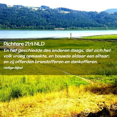 Picture 02 - Richtere 21:4 NLD - En het geschiedde des anderen daags, dat zich het - Bible Verse Picture