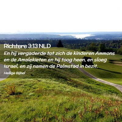 Picture 02 - Richtere 3:13 NLD - En hij vergaderde tot zich de kinderen Ammons en - Bible Verse Picture