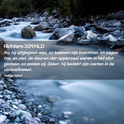 Picture 02 - Richtere 3:24 NLD - Als hij uitgegaan was, zo kwamen zijn knechten, - Bible Verse Picture