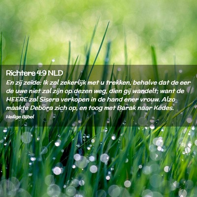 Picture 02 - Richtere 4:9 NLD - En zij zeide: Ik zal zekerlijk met u trekken, - Bible Verse Picture