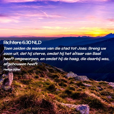 Picture 02 - Richtere 6:30 NLD - Toen zeiden de mannen van die stad tot Joas: - Bible Verse Picture