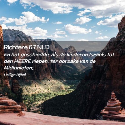 Picture 02 - Richtere 6:7 NLD - En het geschiedde, als de kinderen Israels tot - Bible Verse Picture