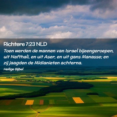 Picture 02 - Richtere 7:23 NLD - Toen werden de mannen van Israel bijeengeroepen, - Bible Verse Picture