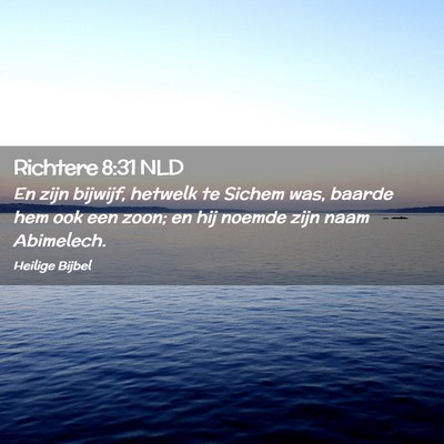Picture 02 - Richtere 8:31 NLD - En zijn bijwijf, hetwelk te Sichem was, baarde - Bible Verse Picture