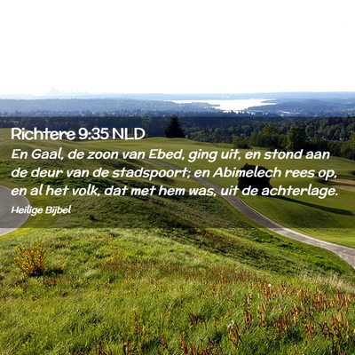 Picture 02 - Richtere 9:35 NLD - En Gaal, de zoon van Ebed, ging uit, en stond aan - Bible Verse Picture