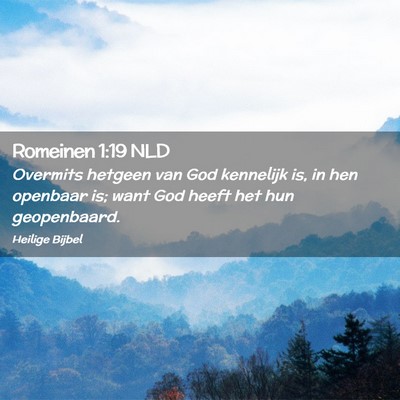 Picture 02 - Romeinen 1:19 NLD - Overmits hetgeen van God kennelijk is, in hen - Bible Verse Picture