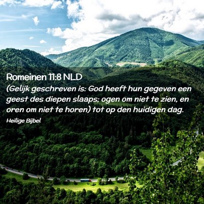 Picture 02 - Romeinen 11:8 NLD - (Gelijk geschreven is: God heeft hun gegeven een - Bible Verse Picture