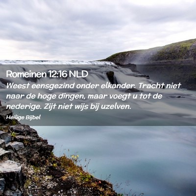 Picture 02 - Romeinen 12:16 NLD - Weest eensgezind onder elkander. Tracht niet naar - Bible Verse Picture