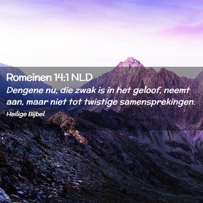 Picture 02 - Romeinen 14:1 NLD - Dengene nu, die zwak is in het geloof, neemt aan, - Bible Verse Picture