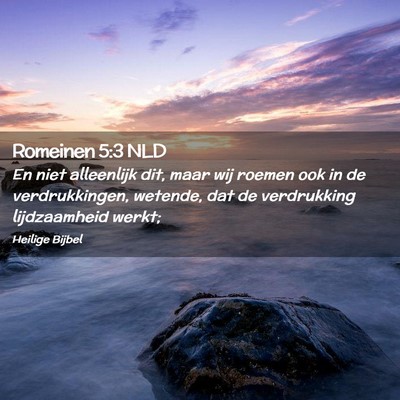 Picture 02 - Romeinen 5:3 NLD - En niet alleenlijk dit, maar wij roemen ook in de - Bible Verse Picture
