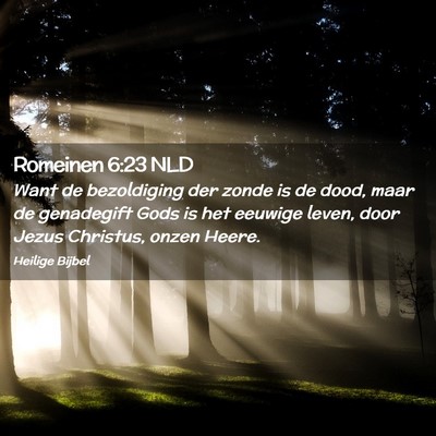 Picture 02 - Romeinen 6:23 NLD - Want de bezoldiging der zonde is de dood, maar de - Bible Verse Picture