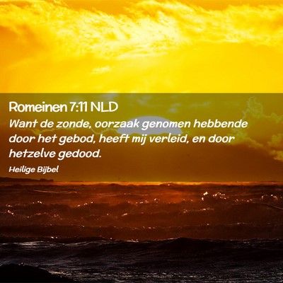 Picture 02 - Romeinen 7:11 NLD - Want de zonde, oorzaak genomen hebbende door het - Bible Verse Picture