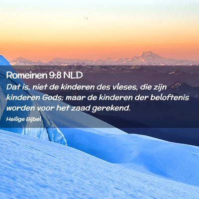 Picture 02 - Romeinen 9:8 NLD - Dat is, niet de kinderen des vleses, die zijn - Bible Verse Picture