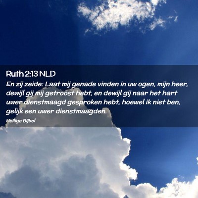 Picture 02 - Ruth 2:13 NLD - En zij zeide: Laat mij genade vinden in uw ogen, - Bible Verse Picture