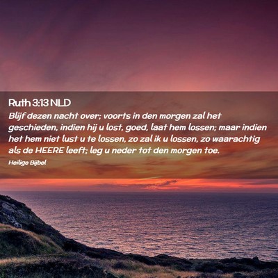 Picture 02 - Ruth 3:13 NLD - Blijf dezen nacht over; voorts in den morgen zal - Bible Verse Picture