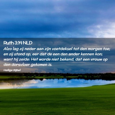 Picture 02 - Ruth 3:14 NLD - Alzo lag zij neder aan zijn voetdeksel tot den - Bible Verse Picture