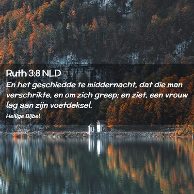 Picture 02 - Ruth 3:8 NLD - En het geschiedde te middernacht, dat die man - Bible Verse Picture