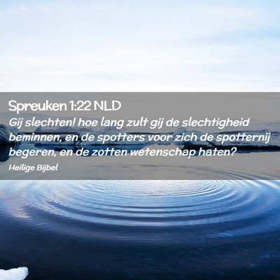 Picture 02 - Spreuken 1:22 NLD - Gij slechten! hoe lang zult gij de slechtigheid - Bible Verse Picture