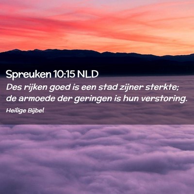 Picture 02 - Spreuken 10:15 NLD - Des rijken goed is een stad zijner sterkte; de - Bible Verse Picture