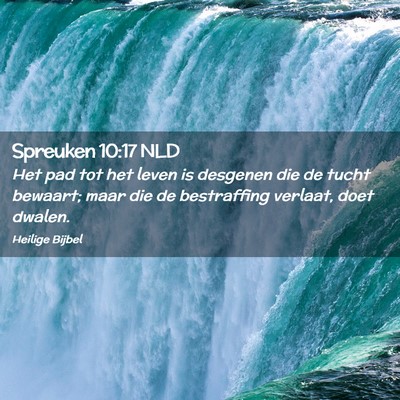 Picture 02 - Spreuken 10:17 NLD - Het pad tot het leven is desgenen die de tucht - Bible Verse Picture