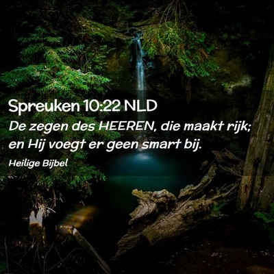 Picture 02 - Spreuken 10:22 NLD - De zegen des HEEREN, die maakt rijk; en Hij voegt - Bible Verse Picture