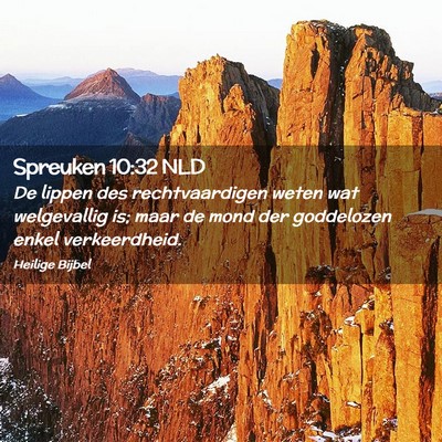 Picture 02 - Spreuken 10:32 NLD - De lippen des rechtvaardigen weten wat - Bible Verse Picture