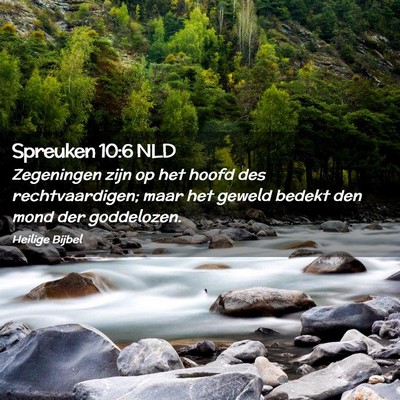 Picture 02 - Spreuken 10:6 NLD - Zegeningen zijn op het hoofd des rechtvaardigen; - Bible Verse Picture