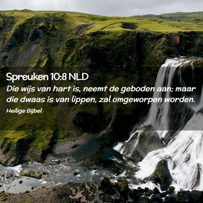 Picture 02 - Spreuken 10:8 NLD - Die wijs van hart is, neemt de geboden aan; maar - Bible Verse Picture