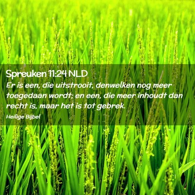 Picture 02 - Spreuken 11:24 NLD - Er is een, die uitstrooit, denwelken nog meer - Bible Verse Picture