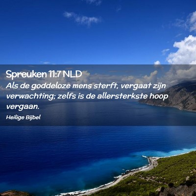 Picture 02 - Spreuken 11:7 NLD - Als de goddeloze mens sterft, vergaat zijn - Bible Verse Picture