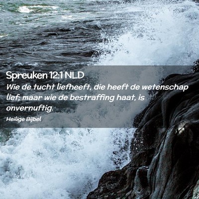 Picture 02 - Spreuken 12:1 NLD - Wie de tucht liefheeft, die heeft de wetenschap - Bible Verse Picture