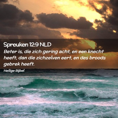 Picture 02 - Spreuken 12:9 NLD - Beter is, die zich gering acht, en een knecht - Bible Verse Picture