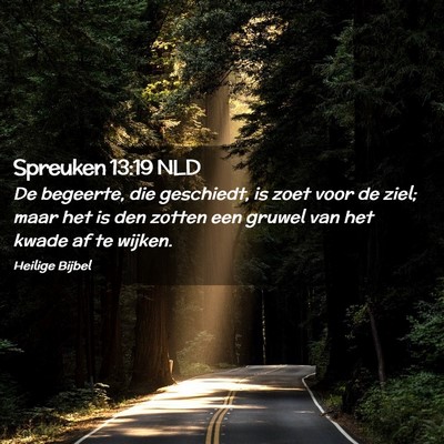 Picture 02 - Spreuken 13:19 NLD - De begeerte, die geschiedt, is zoet voor de ziel; - Bible Verse Picture