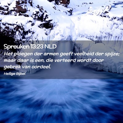 Picture 02 - Spreuken 13:23 NLD - Het ploegen der armen geeft veelheid der spijze; - Bible Verse Picture