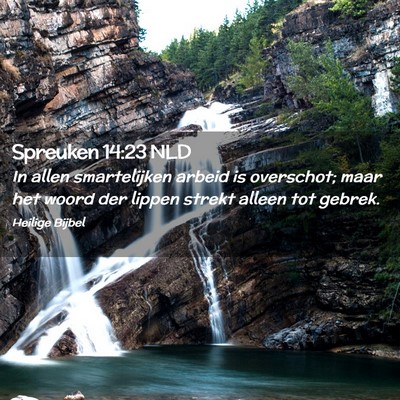 Picture 02 - Spreuken 14:23 NLD - In allen smartelijken arbeid is overschot; maar - Bible Verse Picture