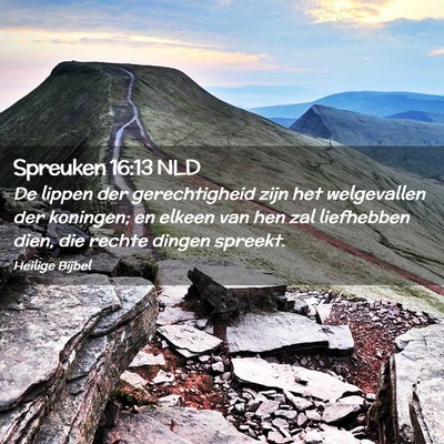 Picture 02 - Spreuken 16:13 NLD - De lippen der gerechtigheid zijn het welgevallen - Bible Verse Picture