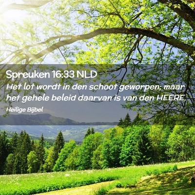 Picture 02 - Spreuken 16:33 NLD - Het lot wordt in den schoot geworpen; maar het - Bible Verse Picture