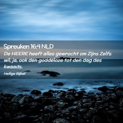 Picture 02 - Spreuken 16:4 NLD - De HEERE heeft alles gewrocht om Zijns Zelfs wil; - Bible Verse Picture
