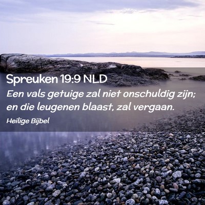 Picture 02 - Spreuken 19:9 NLD - Een vals getuige zal niet onschuldig zijn; en die - Bible Verse Picture