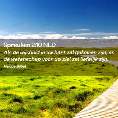 Picture 02 - Spreuken 2:10 NLD - Als de wijsheid in uw hart zal gekomen zijn, en - Bible Verse Picture