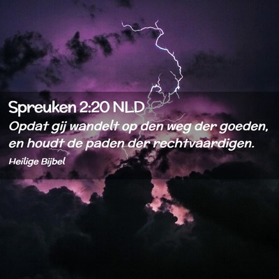 Picture 02 - Spreuken 2:20 NLD - Opdat gij wandelt op den weg der goeden, en houdt - Bible Verse Picture