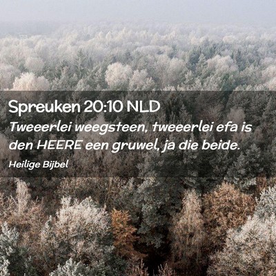Picture 02 - Spreuken 20:10 NLD - Tweeerlei weegsteen, tweeerlei efa is den HEERE - Bible Verse Picture