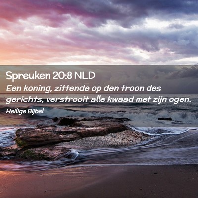Picture 02 - Spreuken 20:8 NLD - Een koning, zittende op den troon des gerichts, - Bible Verse Picture