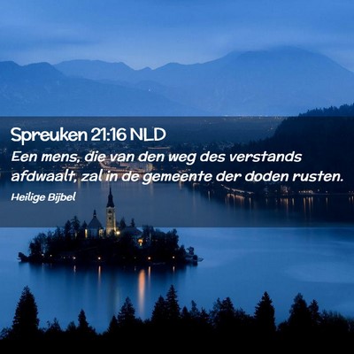 Picture 02 - Spreuken 21:16 NLD - Een mens, die van den weg des verstands afdwaalt, - Bible Verse Picture