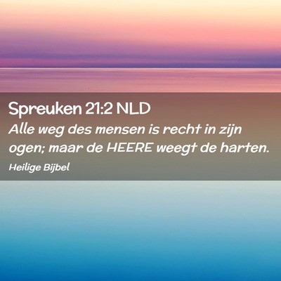 Picture 02 - Spreuken 21:2 NLD - Alle weg des mensen is recht in zijn ogen; maar - Bible Verse Picture