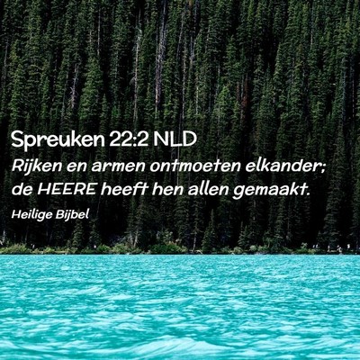 Picture 02 - Spreuken 22:2 NLD - Rijken en armen ontmoeten elkander; de HEERE - Bible Verse Picture