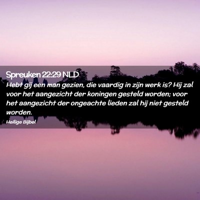 Picture 02 - Spreuken 22:29 NLD - Hebt gij een man gezien, die vaardig in zijn werk - Bible Verse Picture