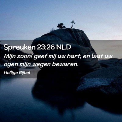 Picture 02 - Spreuken 23:26 NLD - Mijn zoon! geef mij uw hart, en laat uw ogen mijn - Bible Verse Picture